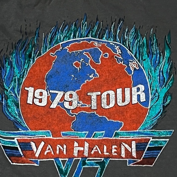 Van Halen 1979 Tour Rock n' Roll Retro Music Crewneck Womens Tshirt - Picture 6 of 8